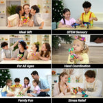 Magnet Pyramid Stone - 1 Cube Transforms Into 1 Billion Shapes, 14 Pcs (12 Puzzle Pcs And 2 Spinners), 243 Rare Earth Magnets, Christmas Stocking Stuffers Gift For Kids, Creative Puzzle Stem Toy