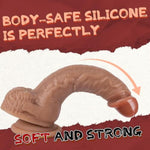 Realistic Dildos, 7.6 Inch Silicone Dildo With Suction Cup For Hands-Free Play, Flexible Cock With Curved Shaft And Balls For Vaginal G-Spot And Anal Play, Adult Sex Toy For Male & Female