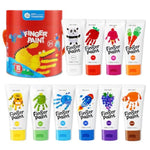 Washable Finger Paints for Toddlers, 10 Vibrant Colors