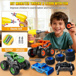 Monster Truck Building Kit for Kids with Electric Drill, STEM Blocks & Storage Box