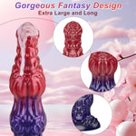 Thrusting Dildo Monster Huge Dildo Vibrator, 9.6" Knot Dildos Adult Sex Toys For Women With Strong Suction Cup, Remote Control Heated Anal G Spot Dildo With 10 Quick Thrusting&10 Vibrating Modes