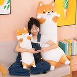 Stuffed Animal Shiba Inu Plush Toy, 90 Cm / 35.4 Inch Soft Long Akita Body Pillow Corgi Kawaii Plush Dog Soft Pillow Gifts For Boys Girls