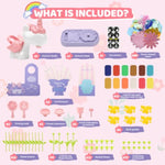 Artistic Playdough and Fabric Flower Bouquet Kit for Kids Ages 4-12