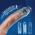 Fit-Max 4Pcs Reusable Penis Extension Sleeve Set,Penis Enlargement Silicone Sleeves Girth Male Erection Enhancement,Handjob Glans Training Tool,Penis Ringsleeve Enlargement Sex Toys For Men