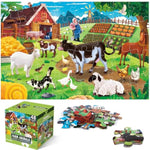 Jumbo Floor Puzzle For Kids,Farm Animals Jigsaw Large Puzzles,48 Piece Barn Puzzle For Toddler Ages 3-5,Children Learning Preschool Educational Toys,Birthday Gift For 4-8 Years Old Boy And Girl