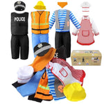 Boy'S Dress Up Costumes Set, Kids Role Play Set 11Pcs Dress Up Trunk Pirate, Chef, Construction Worker, Policeman Costume For Kids Girls Toddler Age 3 4 5 6 Christmas Birthday Gift
