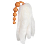 Anal Beads With 5 Removable Foxtails Liquid Silicone Butt Plug Sex Toy Anal Stimulator For Men Women Couples Cosplay Erotic Sm Sex Games (M)