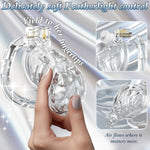 Male Chastity Cage - Soft Silicone Cock Cage With 6 Adjustable Rings, Lightweight Penis Lock Device, Invisible Design, Comfortable Submissive Control & Long-Term Bondage Play, Adult Bdsm Sex Toys