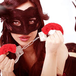 Furry Sex Handcuffs With Keys,Adjustable Ankle Cuff Bracelets,Stainless Sex Bondage Restraints,Sm Plush Bondage Fetish Handcuffs,Adult Couples Sex Toys,Cosplay Party Stage Police Costume Prop (Pink)