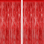 2 Pack Red Foil Curtain Backdrop Birthday Party Decorations Kit
