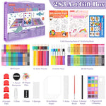 Art Supplies Drawing Set with Easel Pads and Coloring Book, 283 Piece Gift Set