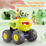 Toys For 1 Year Old Boy, Monster Truck Toys Construction Cars For Toddler 1-3 Crane Truck Dump Excavator Pull Back Car Toddler Toys For Baby 12-18 Months 1 Year Old Boy Gifts For Birthday Xmas
