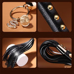 Sex Whip 16.5" Pu Leather Riding Crop, Gold Riveting And Black Bdsm Whip Floggers Whip Flirting Fantasy Sex Toys Whips And Paddle For Adults Erotic Exploration & Fetish Adventures