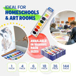 8 Color Bulk Watercolor Paint Set with Wood Brushes, 1 Pack