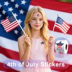 500 PCS Patriotic Stickers - Large Star, American Flag, 4th of July, Memorial Day Decorations
