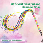 Rainbow Novel Tassel Whip With Handle Couple Flirting Whip Nightclub Bar Party Fun Accessories Female Restraint Bondage Whip Role Play Flogger Fetish S&M Flirt Tools