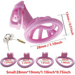 2022 Super Small Penis Ring Sissy Chastity Cage,Locked In Male Chastity Device With 4 Base Ring (S-Mini, Pink)