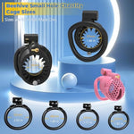 Adult Sex Toy Chastity Cage With Double Lock Design And Spiked Breathable Honeycomb Penis Cage Set With 4 Different Rings For Men'S Sm Bondage Device (Black,Arc Ring)