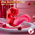 Vibrator Adult Sex Toys for Women 4 in 1 Tongue Thrusting Vibrators Rose Dildo Sucking Clit Stimulator for Female Couples Adult Games g-spot Massager