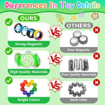 5Pcs Fidget Toys Adults Pack,Easter Basket Stuffers For Teens Boys,Autism Sensory Toys With Fidget Spinner Slug Magnetic Rings,Squishy Fidget Toys Adhd Stress Relief,Party Favor For Kid-G