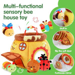 Baby Toys 6-12 Months - Soft Beehive With 5 Sensory Stuffed Animals, Rattle, Crinkle & Mirror, Montessori Toys For 6 7 8 9 10 Month Old Baby Boy Girl Shower Gifts Christmas Stocking Stuffers Ages 0-2