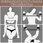 Bdsm Hip Restraints Stainless Ring Sex Toys For Couples, Handcuffs Sex Bondage Rings Set Adults Toy With Whips For Mens Womens, Slave Spanking Toys Games For Sm Beginners (Plus Size)