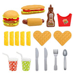 Pretend Play Fast Food Set, Play Food For Kids Kitchen - Play Kitchen Accessories - Toy Foods With Play Burger And Hot Dog Plastic Food For Pretend Play, Kids Toddler Childrens Birthday Gifts