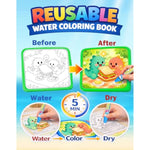 Reusable Water Painting Books, 10 Pages Mermaid Coloring Books for Kids
