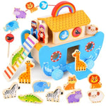 Toddlers Noah'S Ark Toys With Wooden Animal Shape Sorters, Baptism Gifts For Girls Boys 2 3 4 Years Old, Montessori Educational Toys For Toddlers, Bible Story Book For Kids Ages 2-4