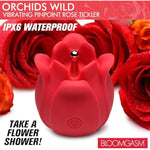 Bloomgasm Orchids Wild Vibrating Pinpoint Rose Tickler For Women & Couples. Premium Silicone With Powerful Vibrating Pinpoint Stimulation & Rechargeable Rose Vibrator. Red.