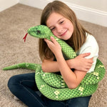 112 Inch Stuffed Anaconda - Green Kids Plush Snake Toy With Prank Props