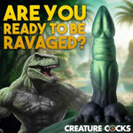 Dickosaur Dinosaur Silicone Dildo For Men, Women, & Couples. Fantasy Dildo, Strong Suction Cup Base. Premium Silicone & Stimulating Textures. 1 Piece, Green & Black.