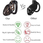 Male Cock Cage Chastity Device - Lightweight Chastity Cage Device For Men With 4 Different Sizes Rings Adult Sex Toy For Male Penis Exercise | 2 Keys And Mortice Lock Included | Black