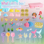 Mermaid Sensory Bin Play Sand Kit for Children Ages 3 to 7