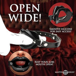 Juicy Lips Silicone Open Mouth Gag For Beginners, Men, Women, & Couples. Keeps Mouth Open. Adjustable Strap. Nickel-Free Metal And Vegan Leather. 1 Piece, Black.