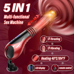 Sex Machine Thrusting Dildo Vibrator - 9 Thrusting 9 Vibrating And Heating Function, Remote Control Machines With Suction Cup And 6 Attachments, Adult Sex Toys For Women Or Couples Pleasure