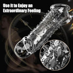 Reusable Penis Sleeve Extender Clear Cock Sleeve Adult Sex Toys,Soft Graininess Shaped Penis Enlarger For Men,Durable Penis Extension Cock Ring Male Sex Toys For Couples Pleasure