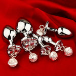 Anal Trainer Metal Anal Plug Butt Plugs Sex Toys Anal Toys Sex Toy Anal Toy With Pull Ring & Bells Heart-Shaped Base Adult Toys Butt Plug Adult Sex Toys & Games