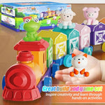 Toddler Learning Toys For 1 2 3 Year Old, Farm Animal Train Set With Counting Sorting Matching, 10 Farm Animals, Finger Puppets & Barns, Easter Christmas Birthday Preschool Gift For Baby Boys Girls