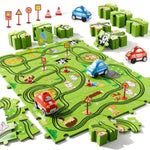 Toddler Toys Gifts For 2 3 4 5 Year Old Boys, 56 Jigsaw Puzzle Race Track Car Set For Kids Toddlers 1-3 2-4 3-5 4-6, Puzzle Tracks Car Toys Gifts For 2 3 4 5 Year Old Boys Kids