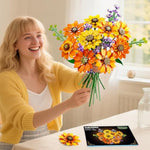 Sunflower Bouquet Building Set with Adjustable Stems and LED Lights for Adults and Women