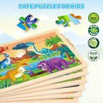 6 Pack Wooden Vehicle Puzzles For Kids Age 3 4 5 Year Old, 60 Pcs Montessori Toddler Animals Jigsaw Puzzles For Girl Boy Activities Preschool Learning Birthday Gift Travel Autistic Toy