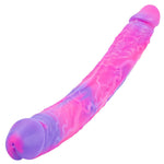 10 * 1.3 Inch Double Sided Monster Fantasy Dildo For Women, Realistic Silicone Double Headed Ended G-Spot Dildo With Veins, Pink Purple Long Anal Dildos Thin Adult Sex Toy For Beginners Gay Lesbian