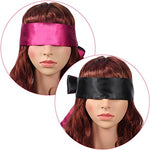 2 PC Satin Blindfold Sleeping Eye Mask, Black Red