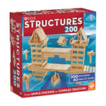 KEVA Structures 200 Wood Building Planks Set - Building Toy Includes 200 Wooden Blocks and Idea Book - Ages 5 and Up