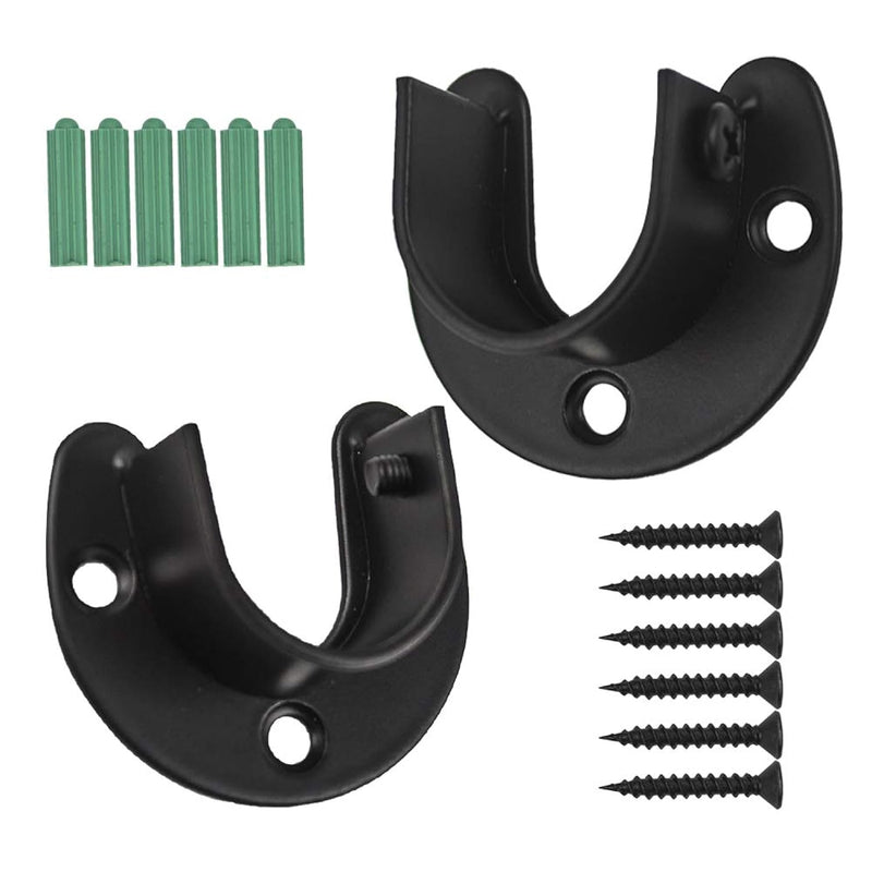 1-Inch Shower Closet Rod Holder Set U Shaped Hanging Rod Flange Socket Heavy Dut