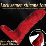 Penis Sleeve Fantasy Sex Toys For Male, Internal Simulated Female Vaginal Contours Cock Sleeve, Reusable Soft Platinum Silicone Penis Extension Sleeve Men Couples Sex Toys(Tight Entrance)