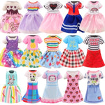 30 Pcs Mini 6 Inch Doll Clothes And Accessories Include 4 Tops, 4 Pants For Boy Dolls, 5 Dresses , 2 Swimsuit And 2 Shoes, 10 Outfits Hangers Pocket Glasses Headset Crown For 5.3-6 Inch Dolls
