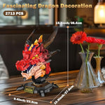 Dragon Model Building Blocks Set For Adults Boys Girls 14+ (2713 Pieces) - Cool Animals Fire Dragon Head Building Toy Home Office Collection, Gifts For Building Blocks Lover