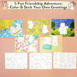 DIY Color Your Own Postcards for Kids with Storytelling Stickers, Ages 3-10+
